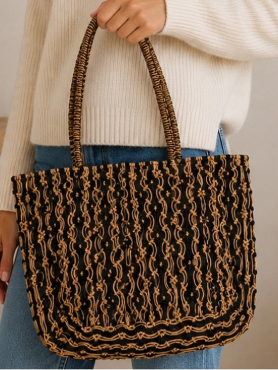 Urban Outfitters Handbags - Urban Outfitters Black and Brown Woven Tote